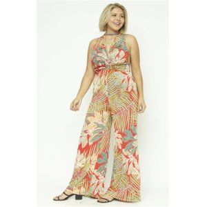 Leaf Print Jumpsuit